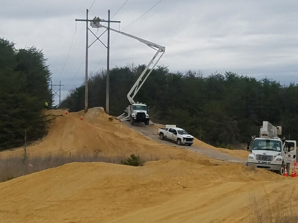 access for utility trucks mat access road