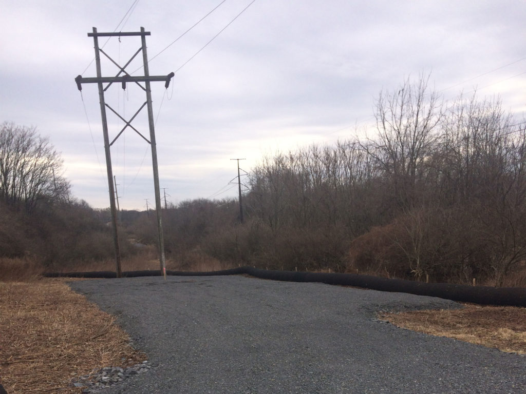 temporary road to silt fence access and erosion PECO 6680 Project